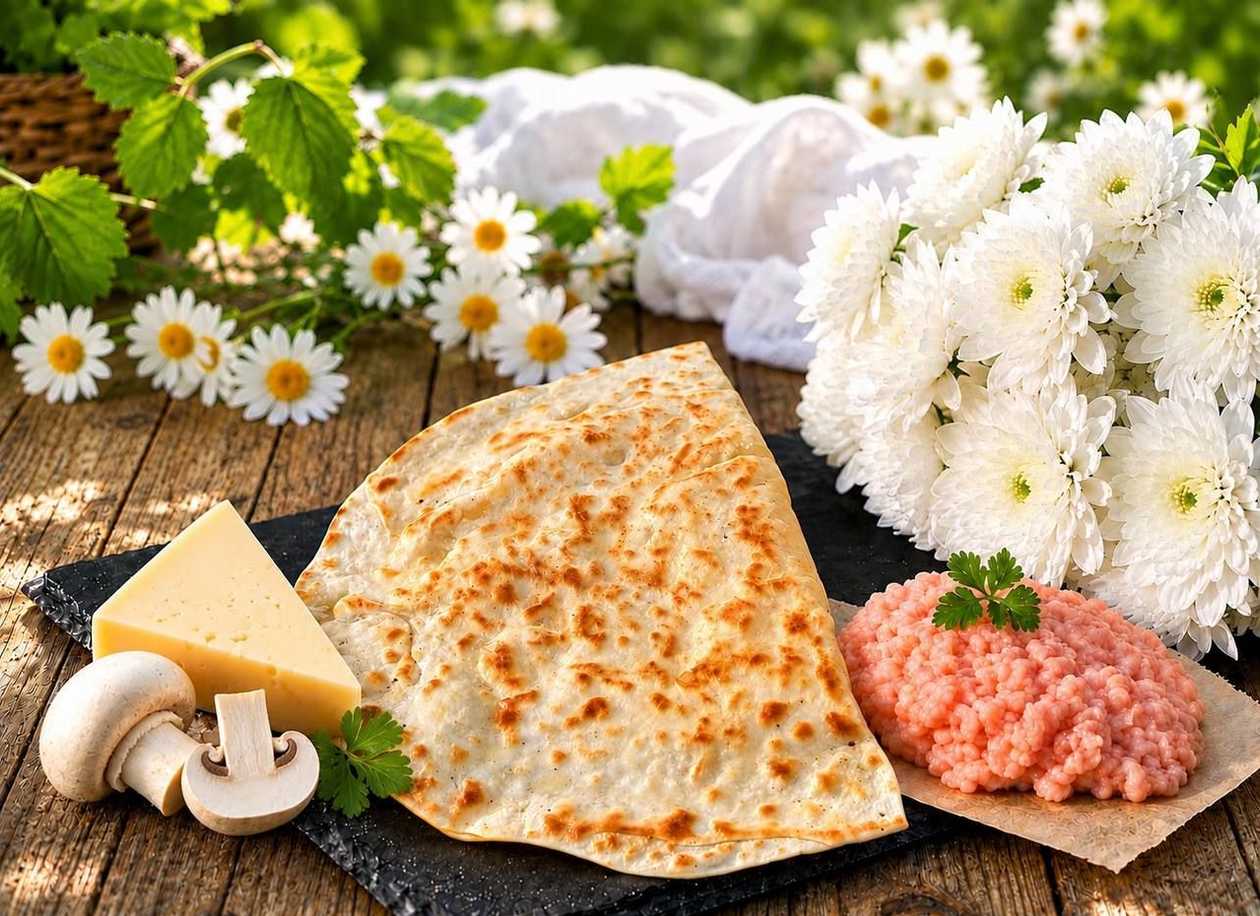 Янтик з куркою, сиром та печерицями