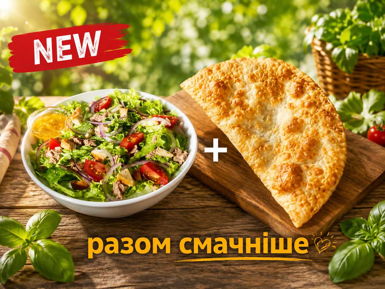 Чебурек класичний та салат Овочевий