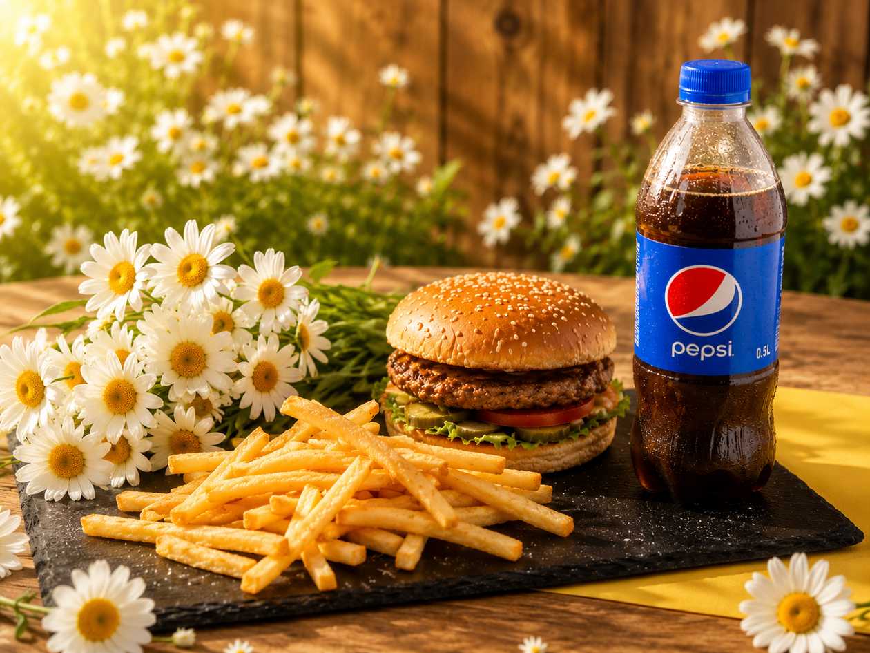 Бургер яловичина/фрі/Pepsi