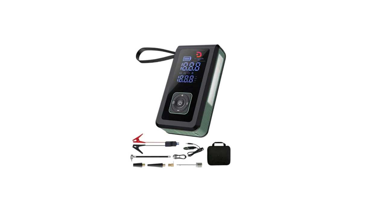 #340B13#DM®3677 Vehicle Battery Jump Starter with Air Compressor 150-PSI– 8000mA/LED Display
