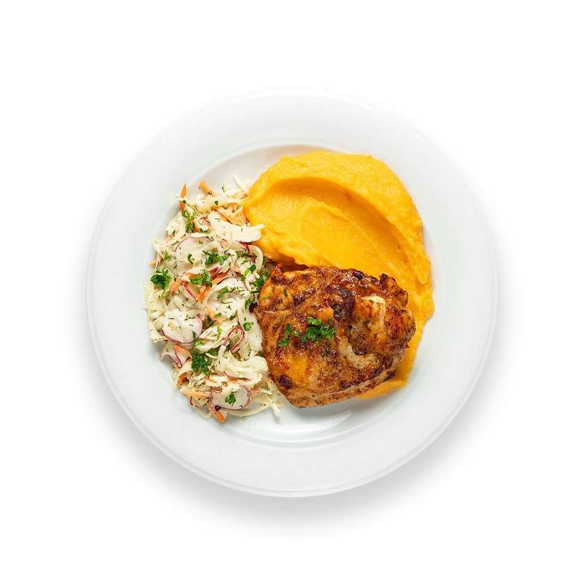 Supreme chicken steak in a lingonberry-sage marinade