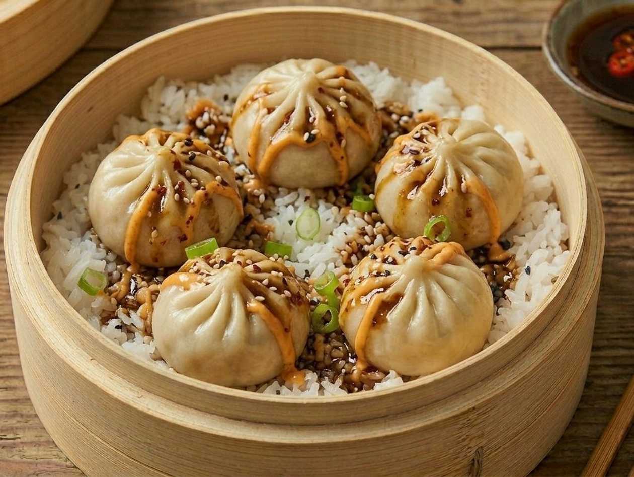 Rýže s Kuřecími Dumplings