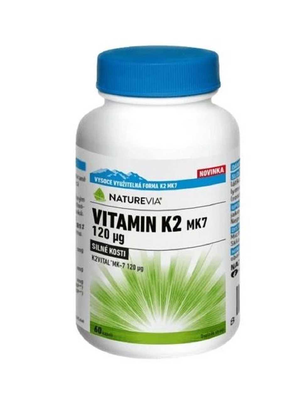 NatureVia Vitamin K2 MK7 120mcg 60 capsules