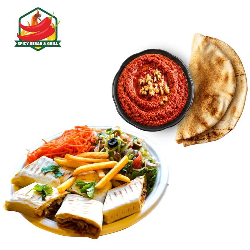 Chicken Classic Rollo + Muhammara with Pita