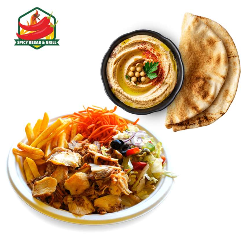 Kebab Super Mega Platter + Hummus with Pita