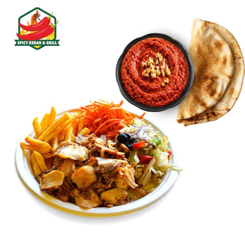 Mega Kebab Platter + Muhammara with Pita