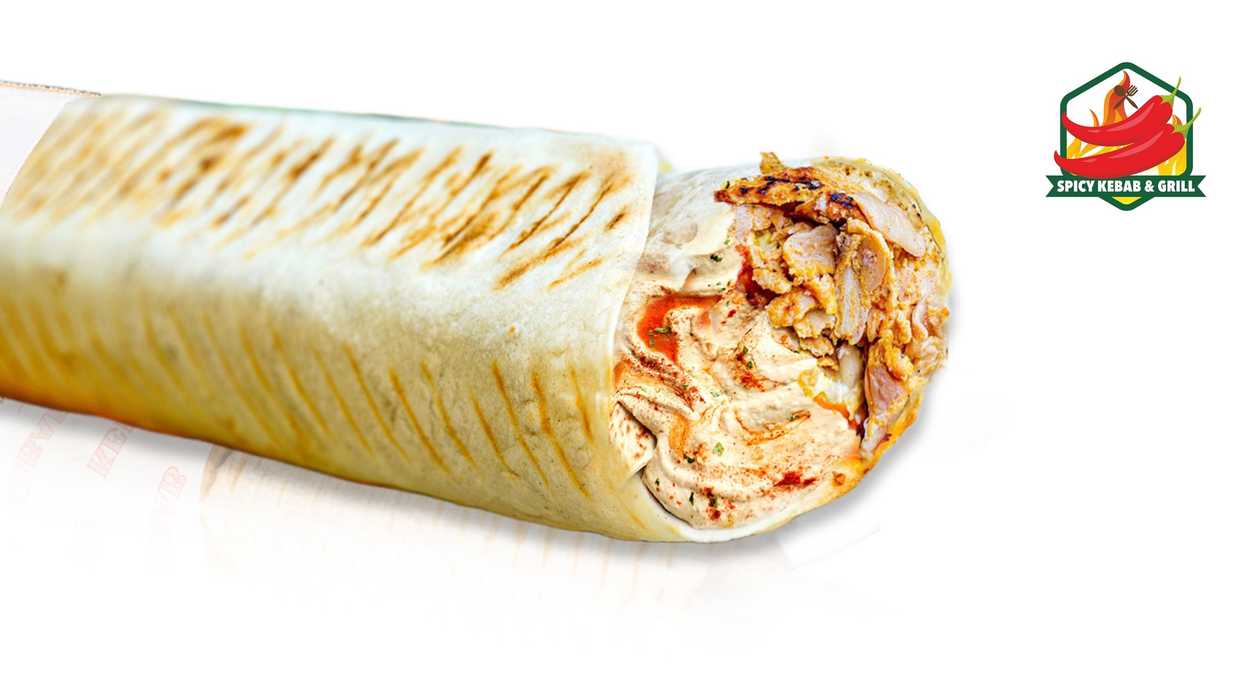 Rollo Kebab with Hummus