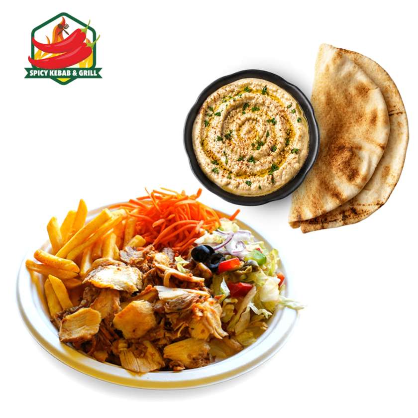 Kebab Super Mega Platter + Mutabal with Pita