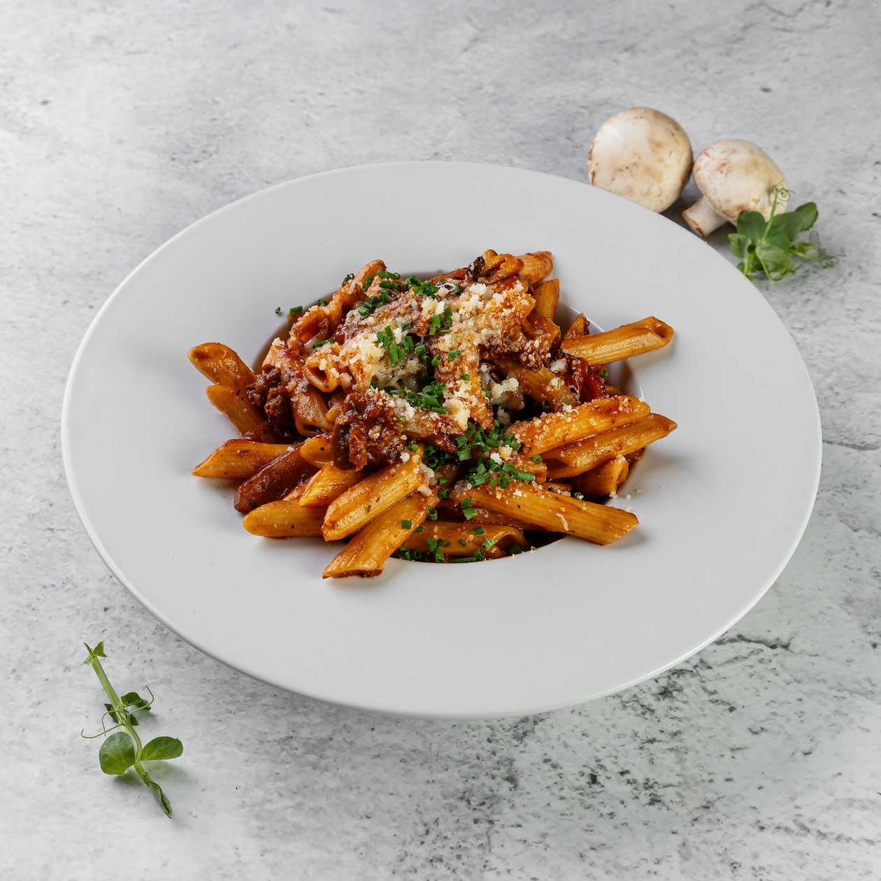 Penne ar liellopu gaļu