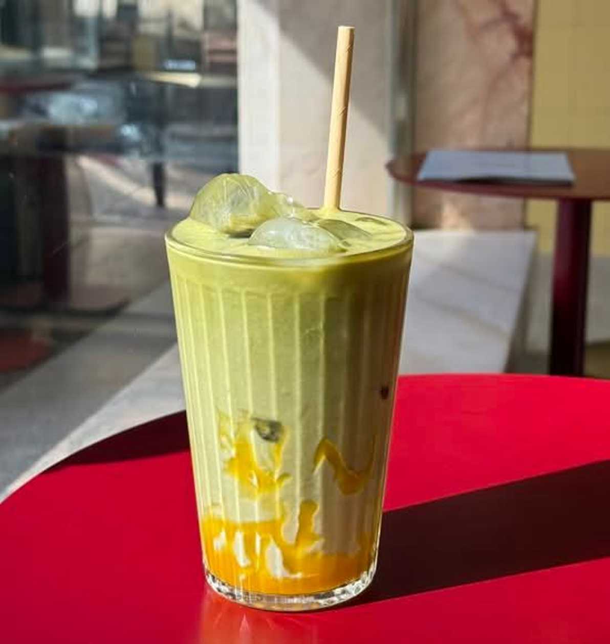 Iced Mango Matcha Latte