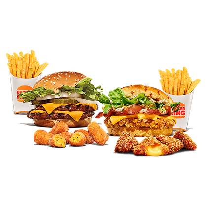 2 Burgers + Side of Choice + 2 Fries