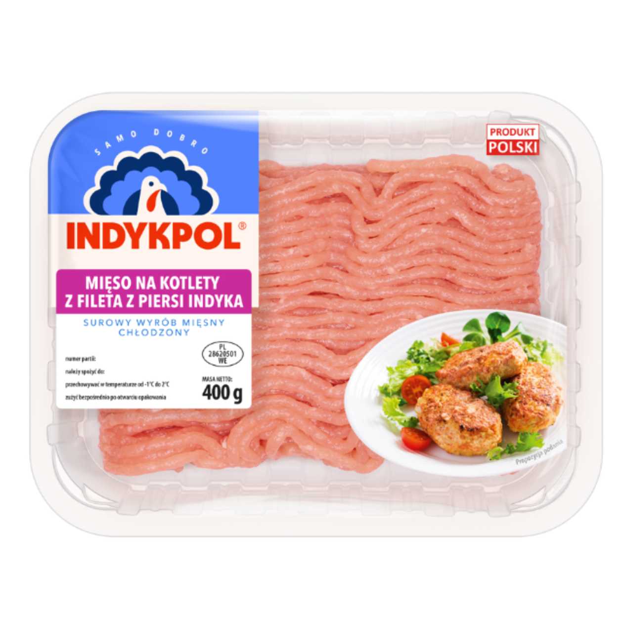 Mięso Mielone z Fileta z Piersi Indyka Indykpol 400g (expires soon)