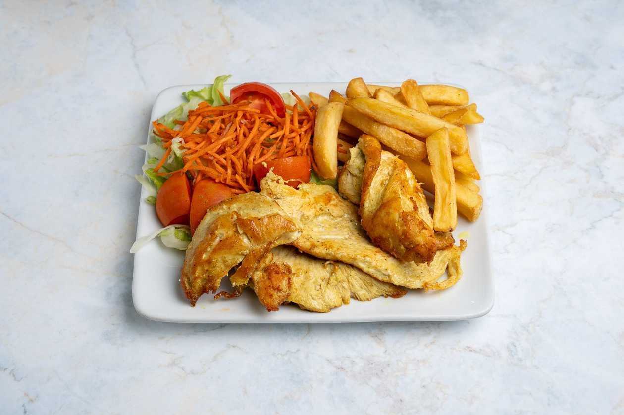 Grilled Chicken Breast with Chips & Salad