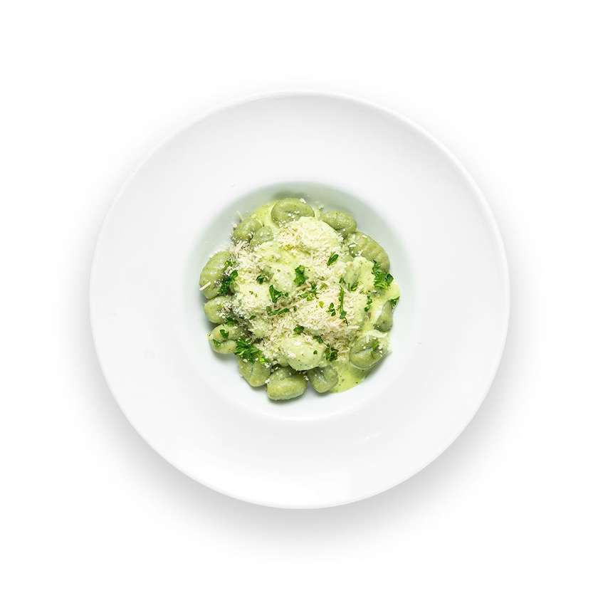 Gnocchi su špinatais ir pesto padažu