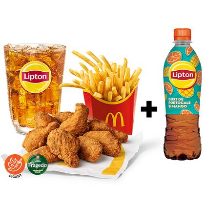 LARGE MENU 9 CHICKEN WINGS + LIPTON MANGO ORANGE