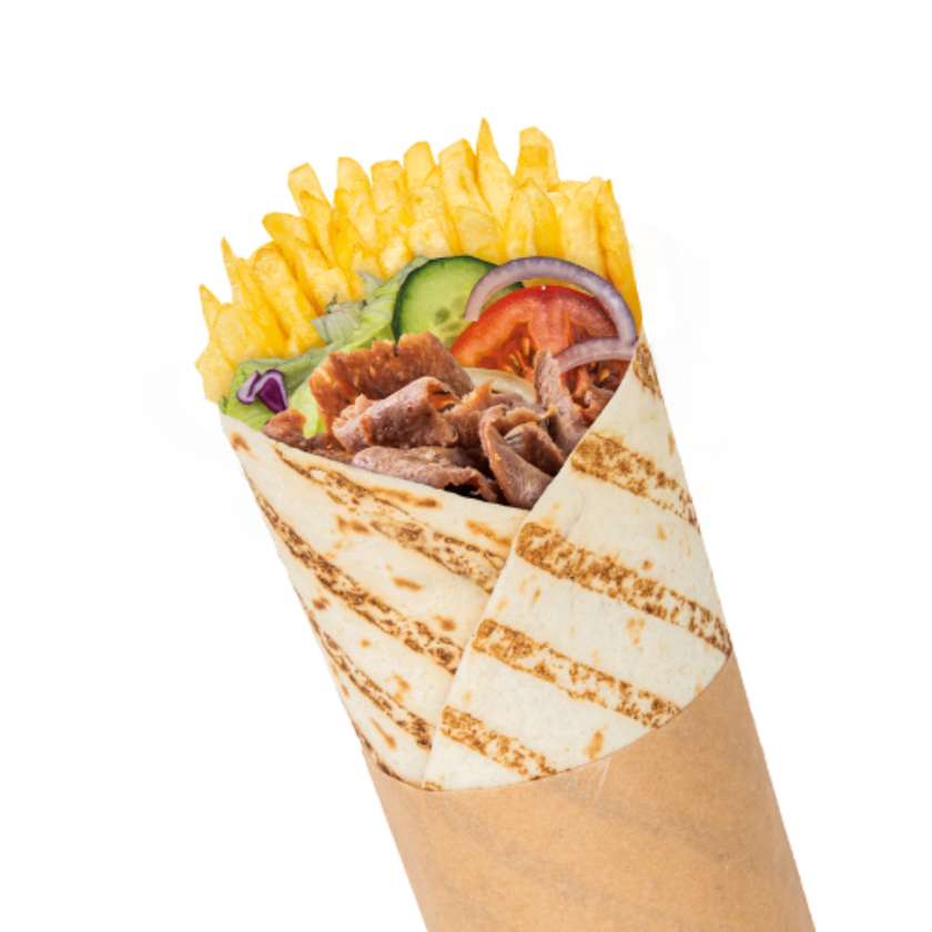 Rollo Kebap z frytkami i warzywami