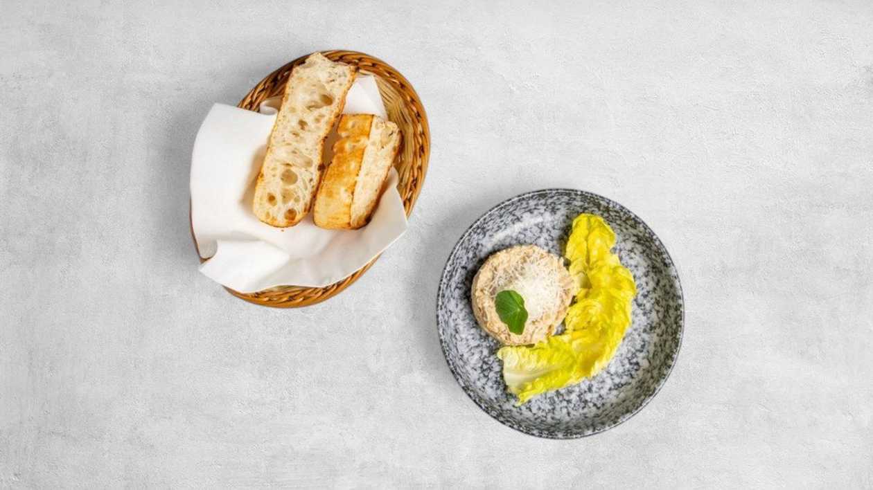 Grilled Eggplant Cream With Pecorino Cheese and Focaccia
