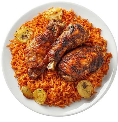 Jollof Rice with Grilled Chicken (Only available from 10 AM to 5 PM)