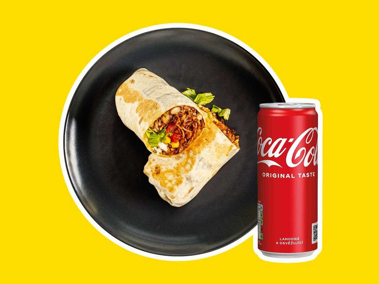 Burrito chicken Clásico + Coca-Cola 0,33l