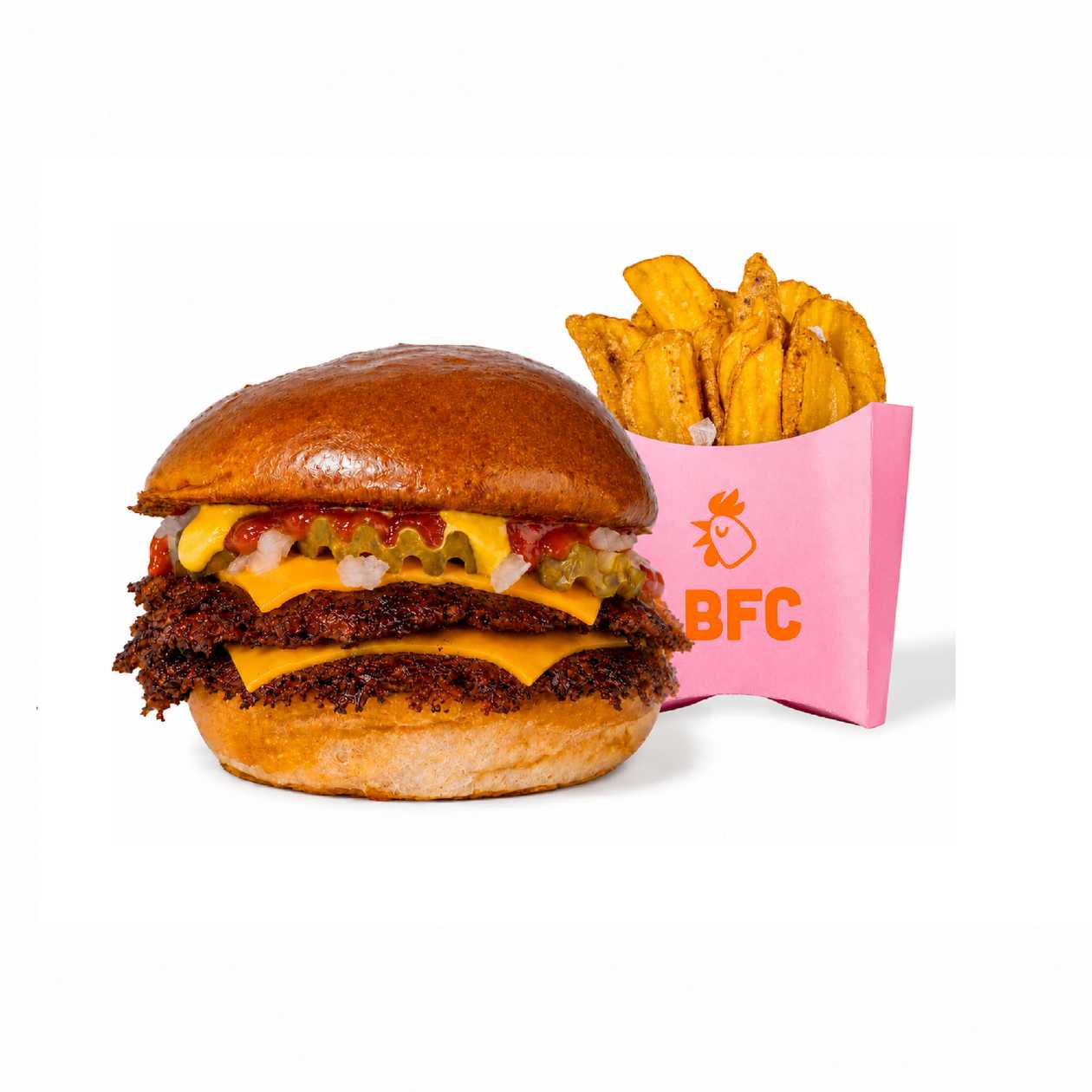 COMBO| Double Cheese Beef Burger, Fries Crispers
