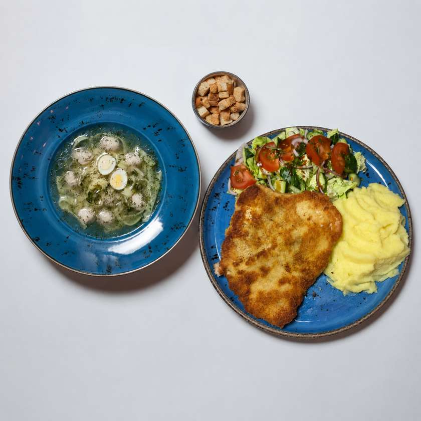 Classic Dinner: Soup + Pork Cutlet