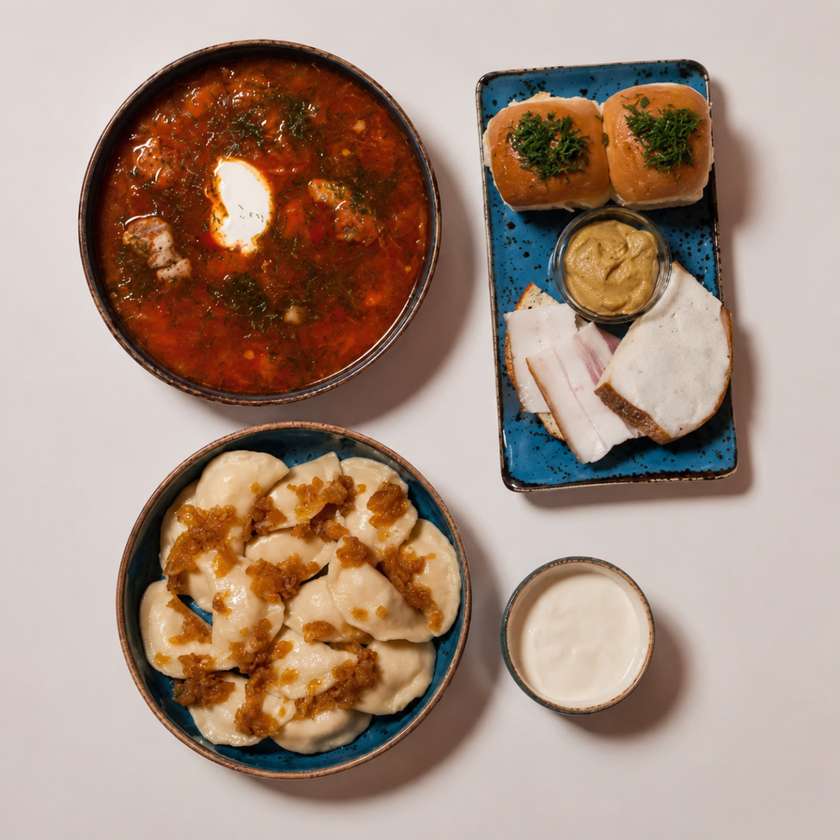 Traditional Dinner: Borscht + Pierogi