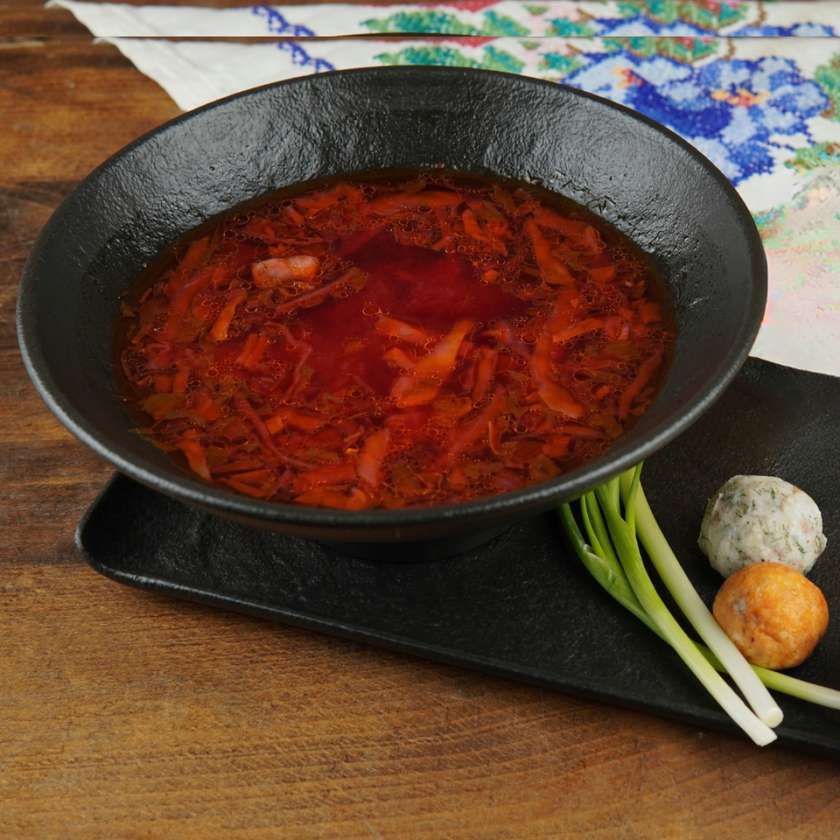Ukrainian Borscht with Salo