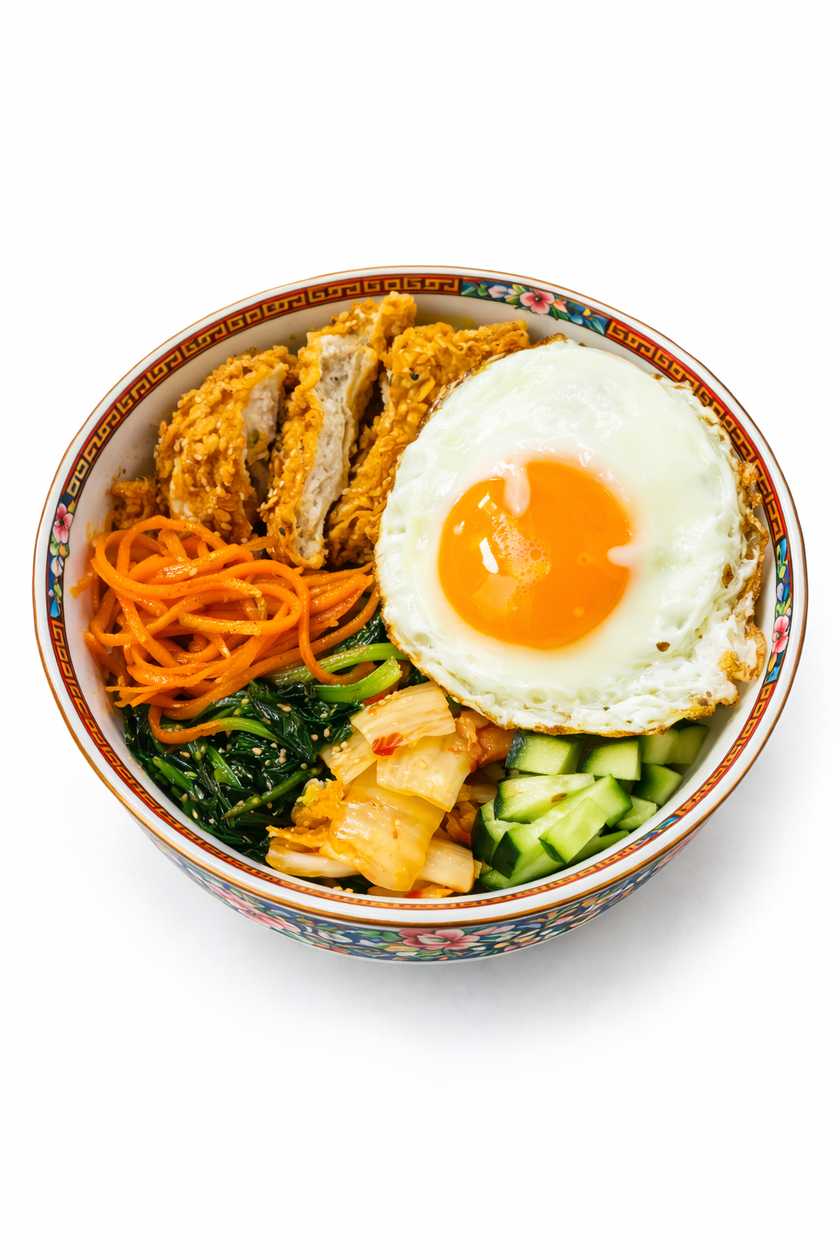 Korean Chicken Rice Bowl with Kimchi