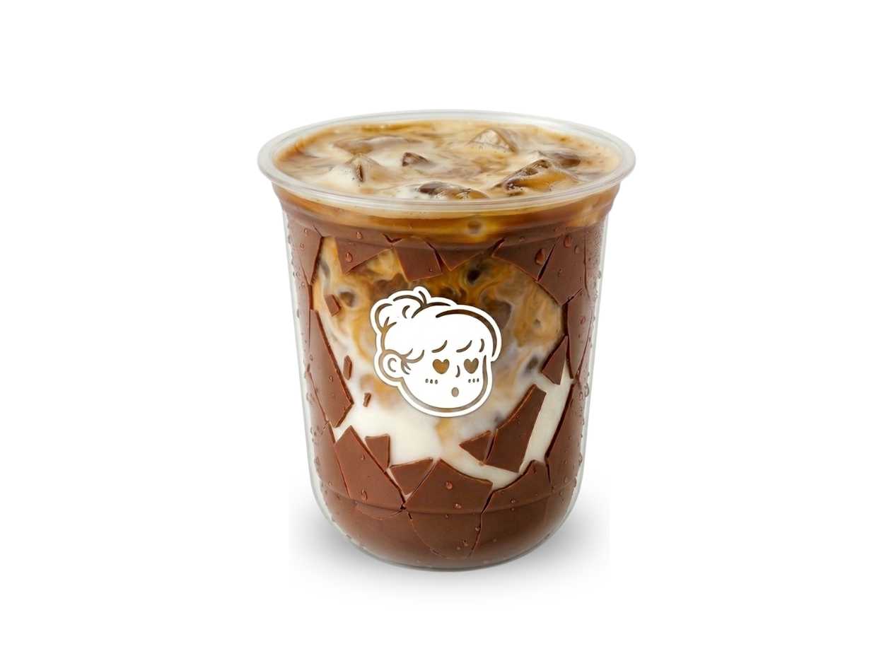 CRACKED MILK CHOCOLATE ICED COFFEE LATTE ☕🍫