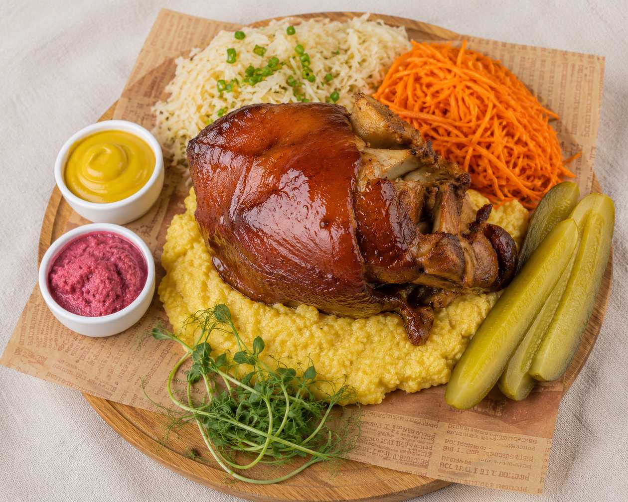 Transcarpathian-style pork knuckle