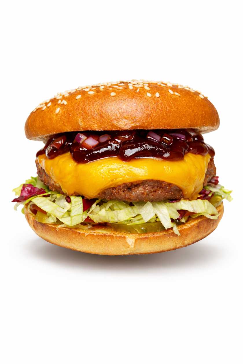BBQ bacon BeyondMeat burger
