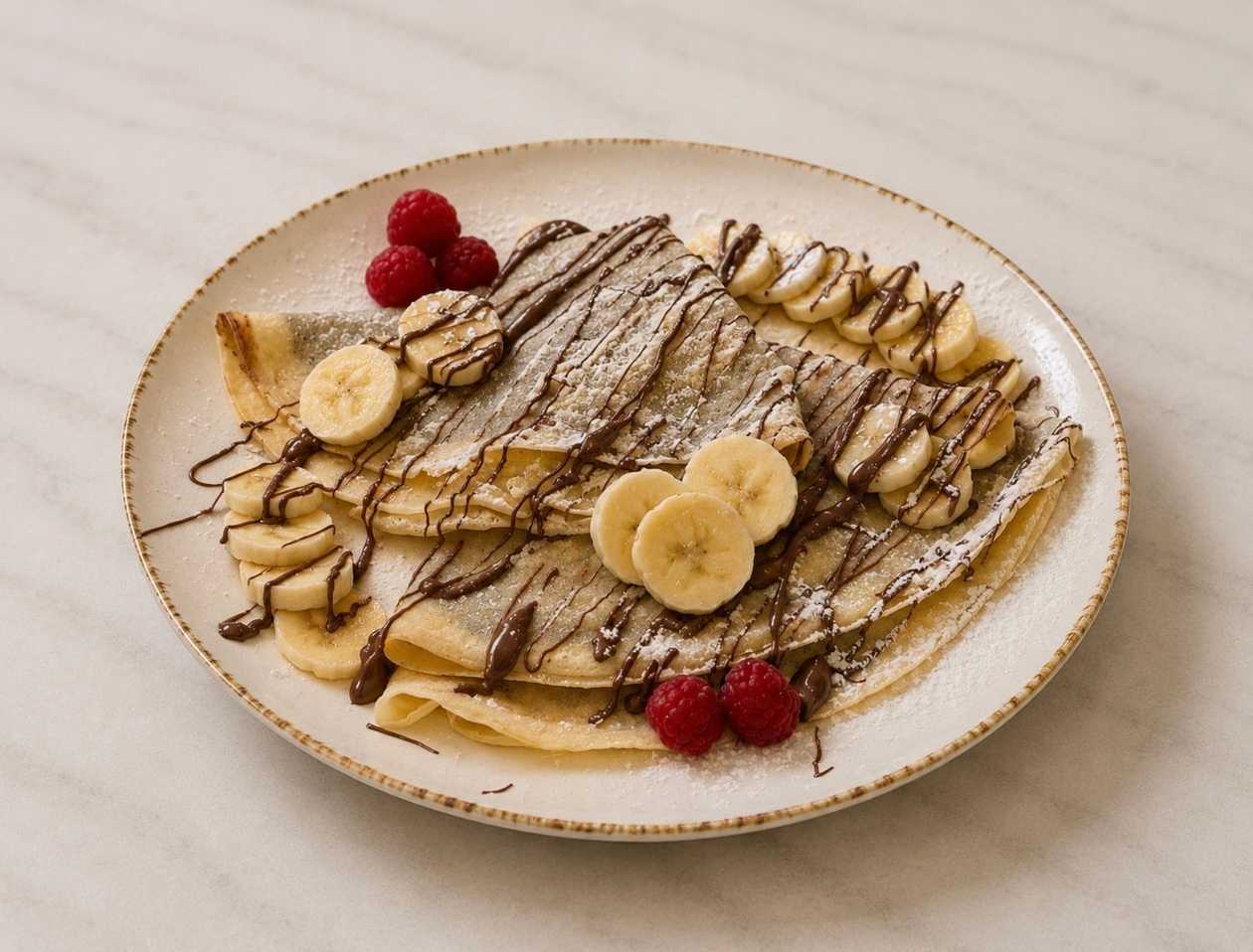 Palačinky s Nutellou, Ovocem a Čokoládovou polevou
