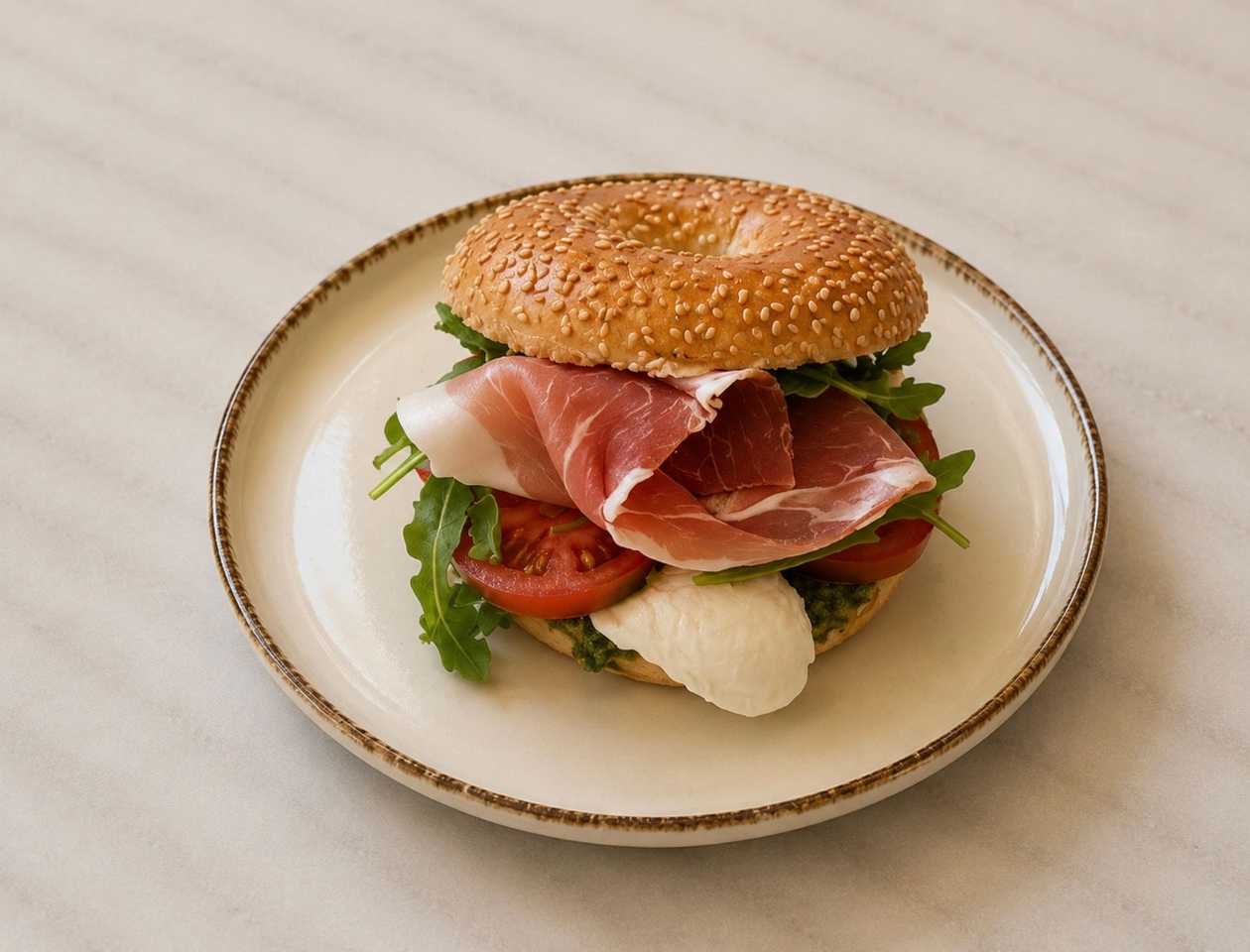 Bagel prosciutto