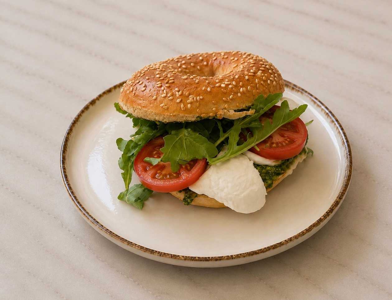 Bagel caprese