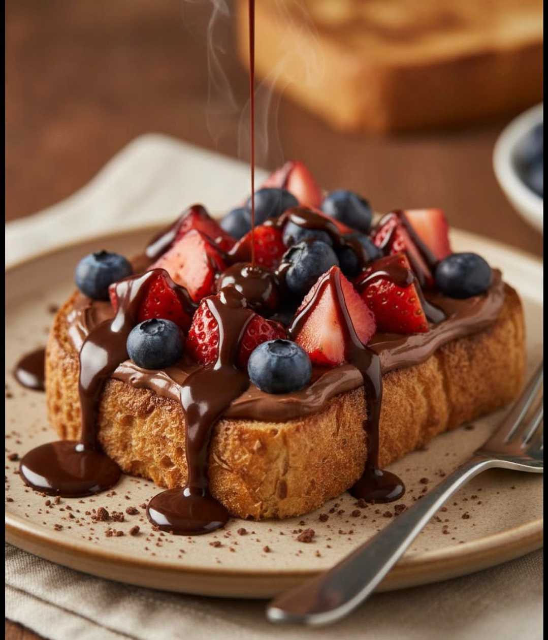 Sweet French Toast with Berry Jam / Chocolate