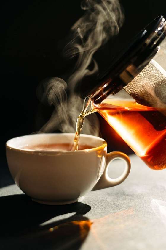 Teapot of aromatic tea