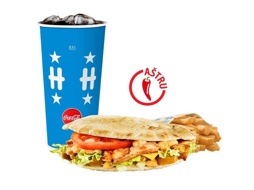 Chicken Kebab Burger large meal