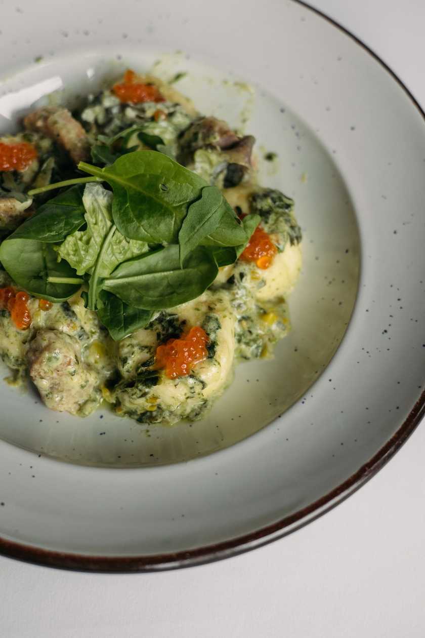 Salty cheesecakes with trout