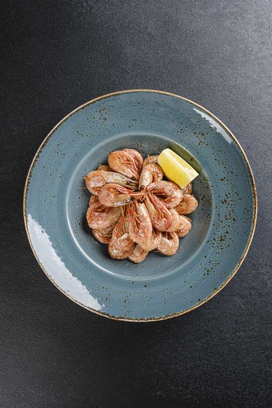 Atlantic shrimp in soy sauce