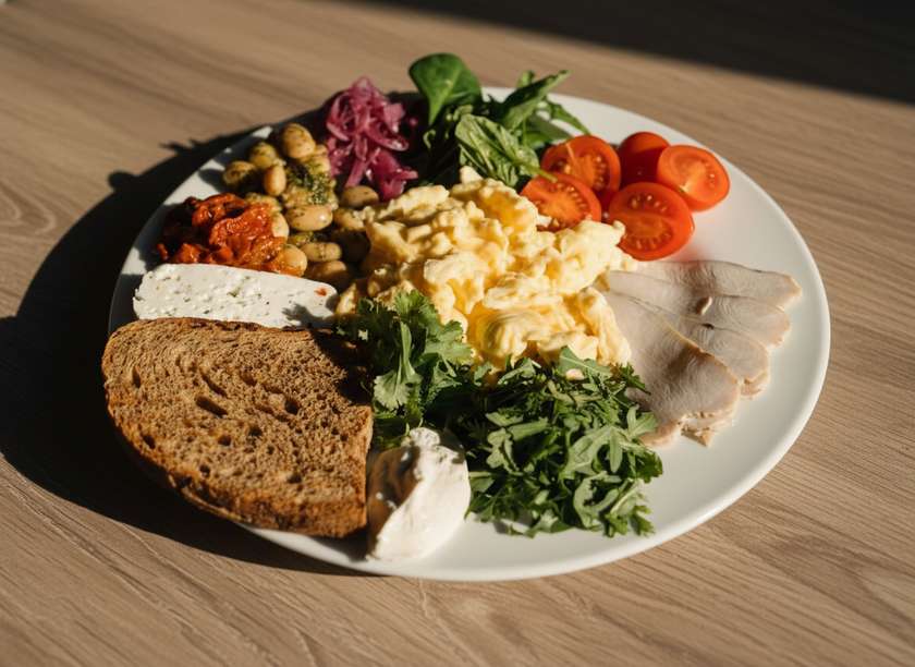 Scramble with sous vide turkey breast