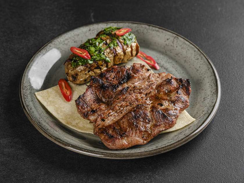 Pork neck steak