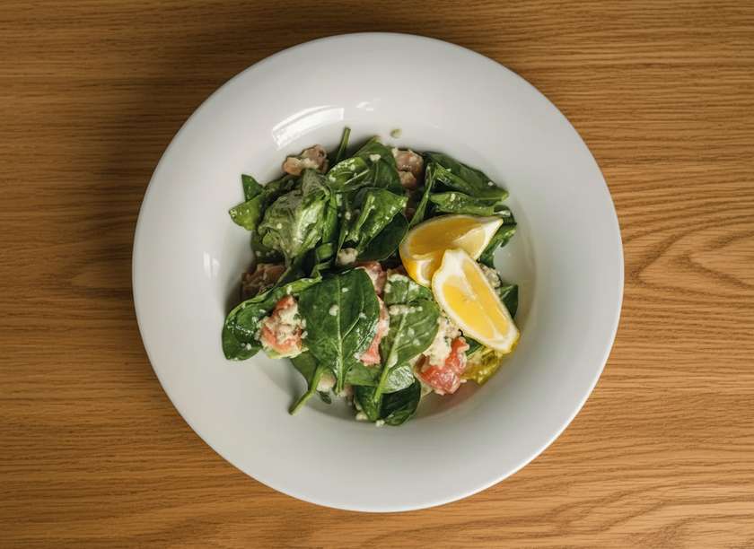 Salad with marinated trout, grapefruit and lemon vinaigrette