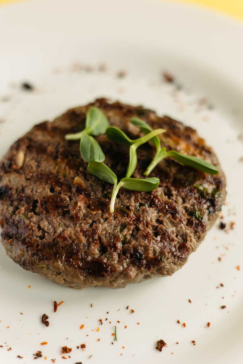 Marinated beef cutlet with ukrainian cheddar