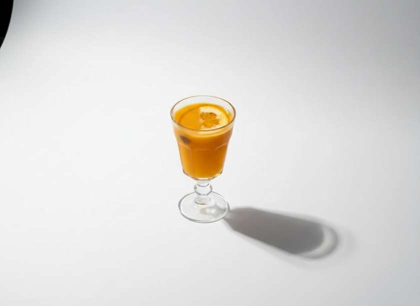 Cup of warming homemade sea buckthorn tea