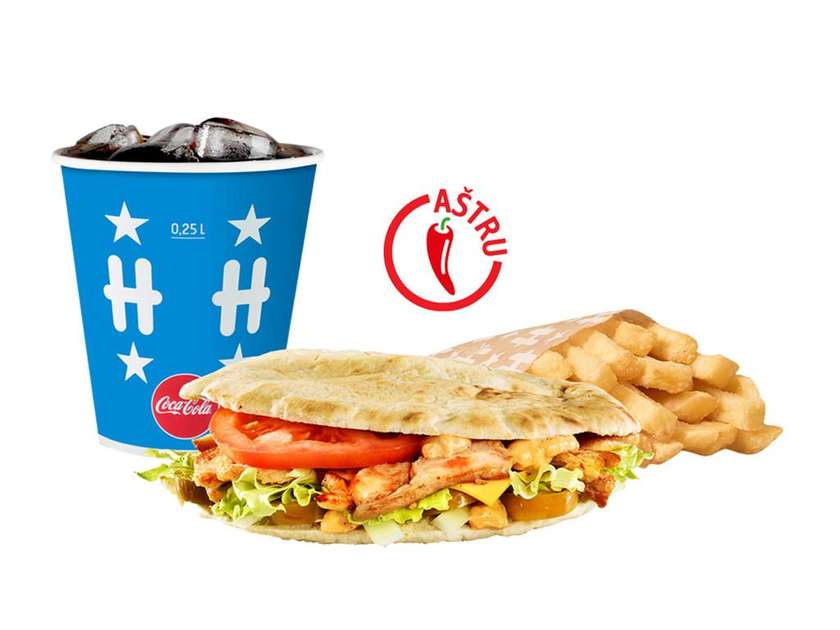 Chicken Kebab Burger meal