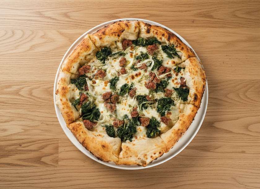 Salsicha with spinach