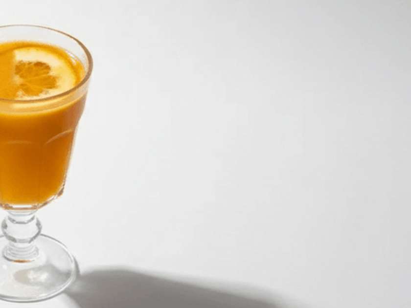 Cup of warming homemade sea buckthorn tea