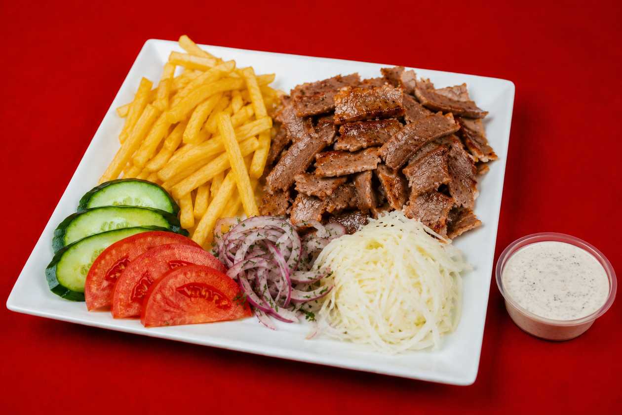 Kebabas lėkštėje