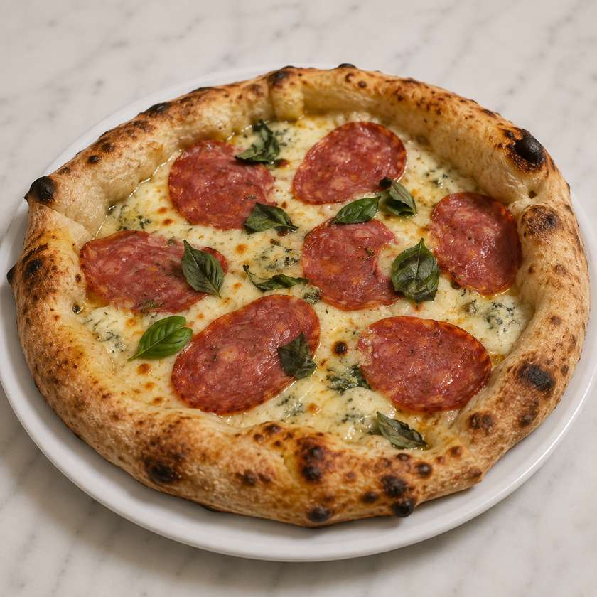 Pizza No. 19 - QUATTRO FORMAGI E SALAME PICCANTE