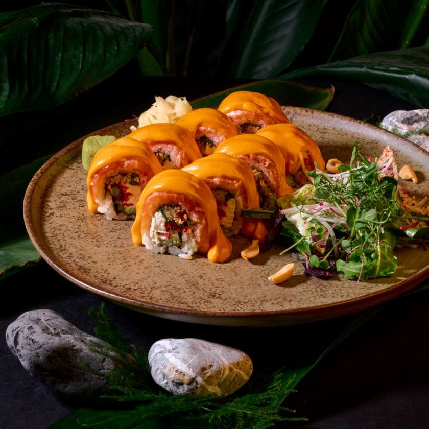 Salmon, Coconut, Cheddar Roll